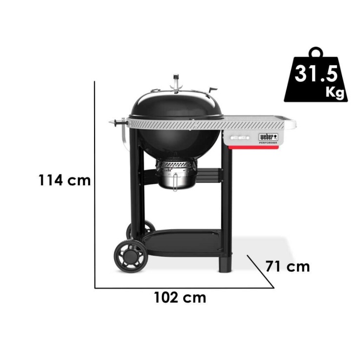 Weber Performer hiiligrilli, Ø 57 cm, 2 342 cm², teräs, lämpömittari