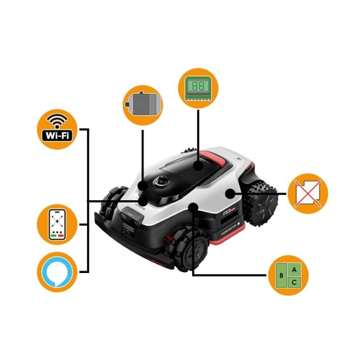 Dreame A3 AWD Pro 3500 robottiruohonleikkuri ilman rajalankaa, 40 cm, 36 V