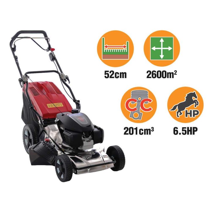 Marina Systems MX 55 SH 3V vetävä ruohonleikkuri, Honda GCVx200, 52 cm, ruostumaton teräs