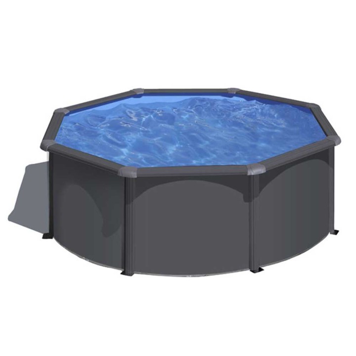 Gre Anthracite Rotonda Ø300 × 120 cm teräsallas, 7 410 l, hiekkasuodatin