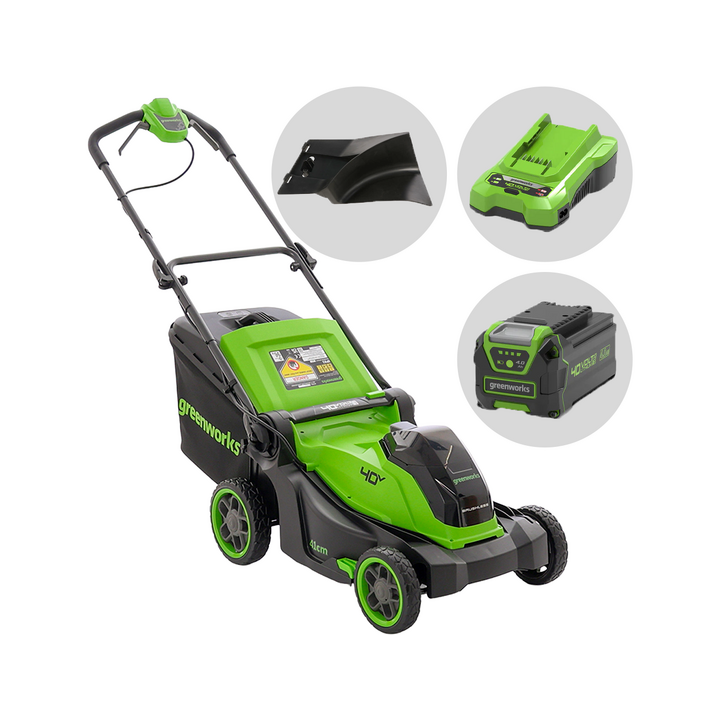 Greenworks MO40L413 01 akkuruohonleikkuri 40 V 4 Ah 41 cm