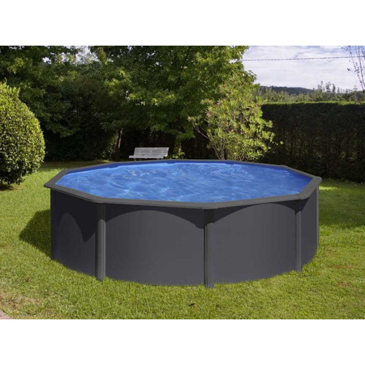 Gre Anthracite Rotonda Ø460 × 120 cm teräsallas, 17 450 l, hiekkasuodatin
