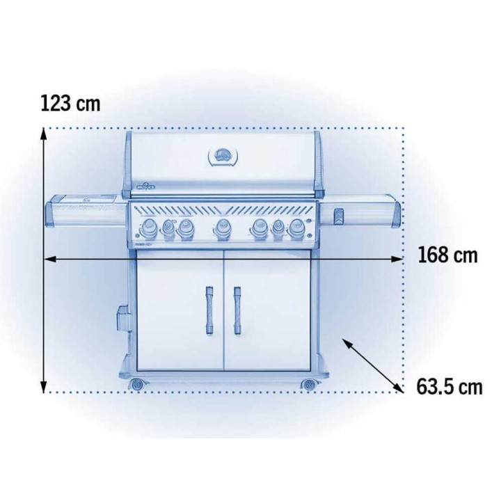 Napoleon Rogue PRO-S 625 RSIB kaasugrilli, 5 poltinta, infrapunasivupoltin, 30,2 kW