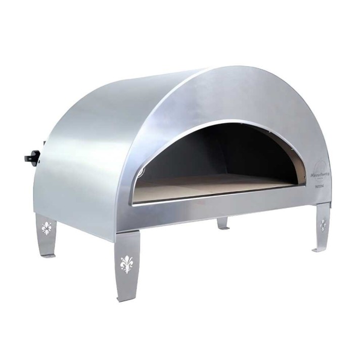 Pizza Party Emozione Silver kaasukäyttöinen pizzauuni, 40 × 70 cm, 11 kW, refraktaarikivitaso