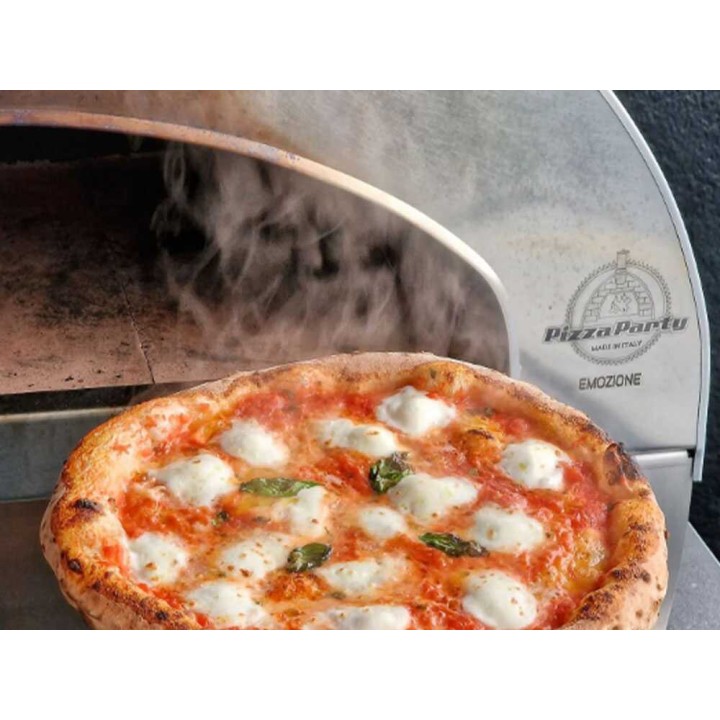 Pizza Party Emozione Silver kaasupizzauuni, biscotto-paistopohja 40 × 70 cm, 550 °C