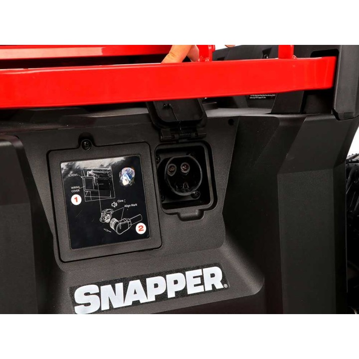 Snapper ERX96 akkukäyttöinen ajoleikkuri, 72 V, 28 Ah, 96 cm, sivupoisto ja silppuava leikkuu