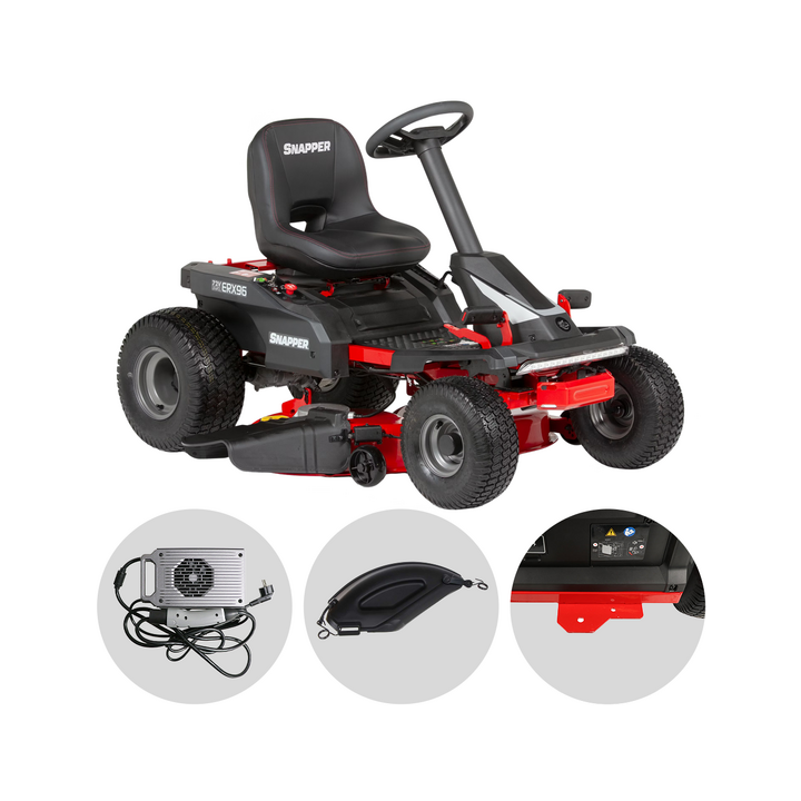 Snapper ERX96 akkukäyttöinen minirider 96 cm 72 V sivullepuhallus ja bioleikkuu