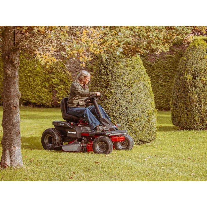 Snapper ERX96 akkukäyttöinen minirider, 96 cm, 72 V, sivullepuhallus ja bioleikkuu