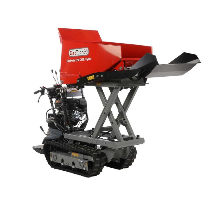 GeoTech Pro GeoPorter 550 DHSL Hydro telamotokärry, 9 HP, 500 kg, hydraulinen pantografílava