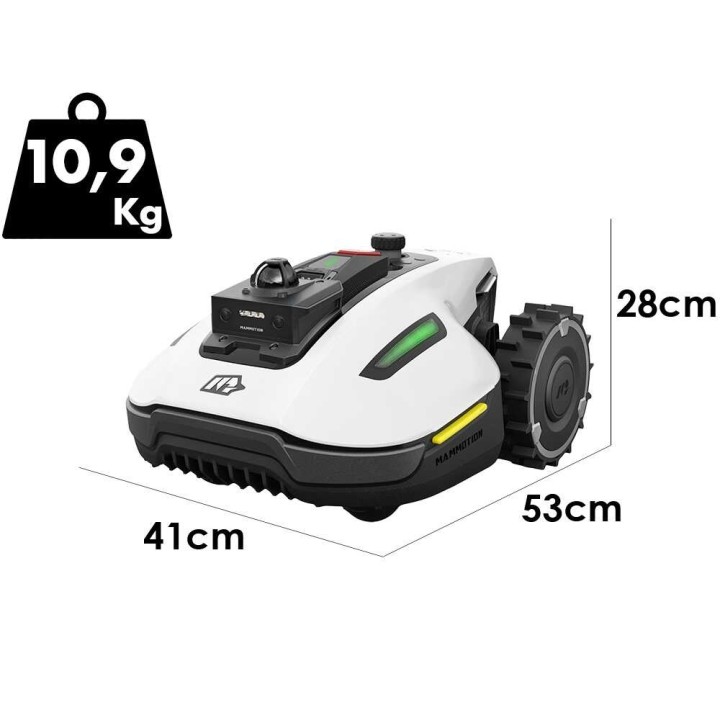 YUKA mini 2 1000 robottiruohonleikkuri ilman rajalankaa, 1 000 m², LiDAR, 21,6 V
