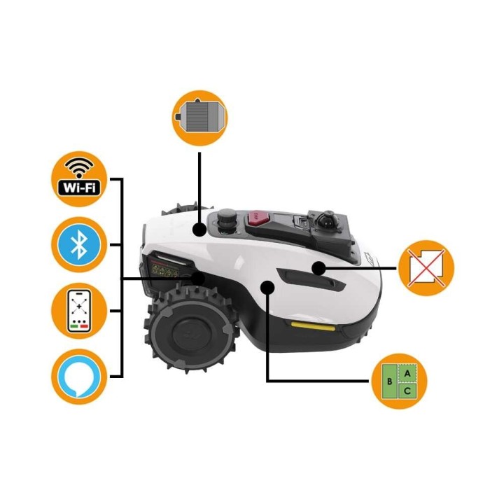 YUKA mini 2 1000 robottiruohonleikkuri ilman rajalankaa, 1 000 m², LiDAR, 21,6 V