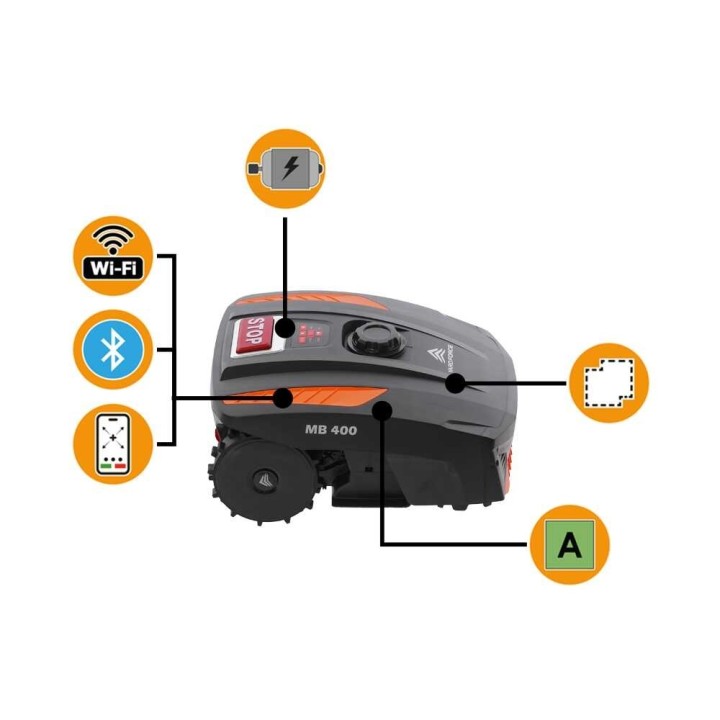 Yard Force MB400 robottiruohonleikkuri, 400 m², 20 V, rajakaapelilla