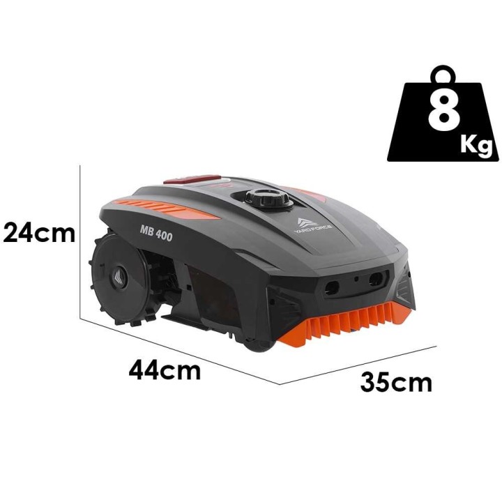 Yard Force MB400 robottiruohonleikkuri, 400 m², 20 V, rajakaapelilla
