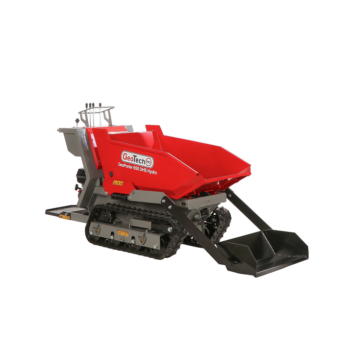 GeoPorter 650 DHS Hydro telaketjukärry 650 kg 9 HP hydraulinen dumper lava