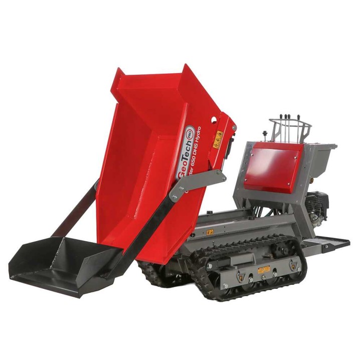 GeoPorter 650 DHS Hydro telaketjukärry, 650 kg, 9 HP, hydraulinen dumper-lava