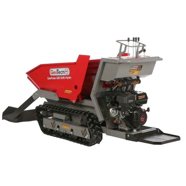 GeoPorter 650 DHS Hydro telaketjukärry, 650 kg, 9 HP, hydraulinen dumper-lava