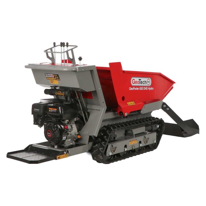 GeoPorter 650 DHS Hydro telaketjukärry, 650 kg, 9 HP, hydraulinen dumper-lava
