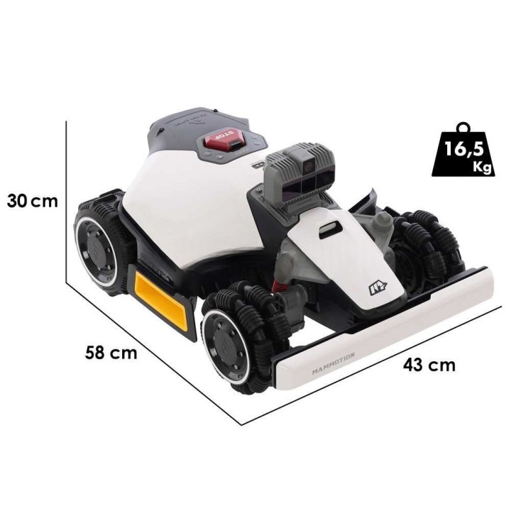 LUBA mini AWD LiDAR 1500 robottiruohonleikkuri, neliveto, ilman rajalankaa
