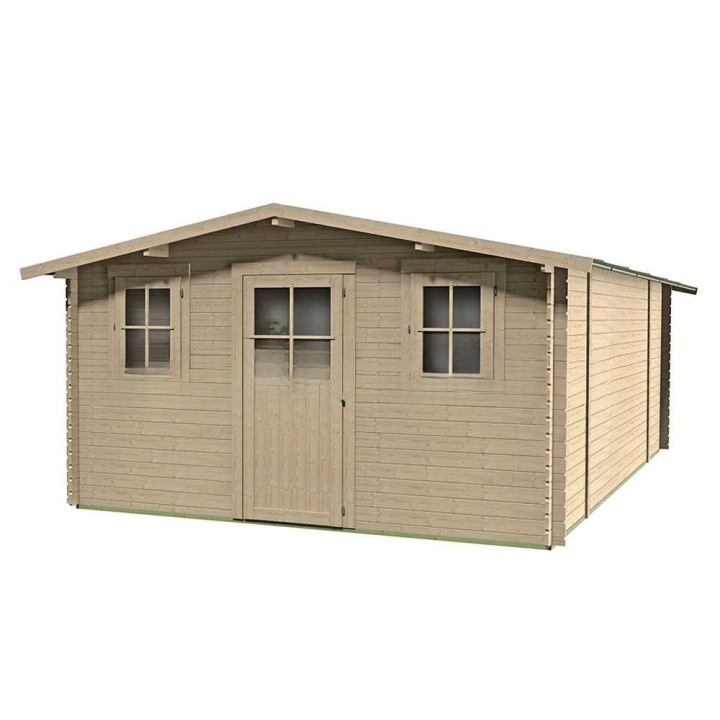 Dublino Express 398x496 puinen puutarhamökki, 398 × 496 × 229 cm, 3 ikkunaa