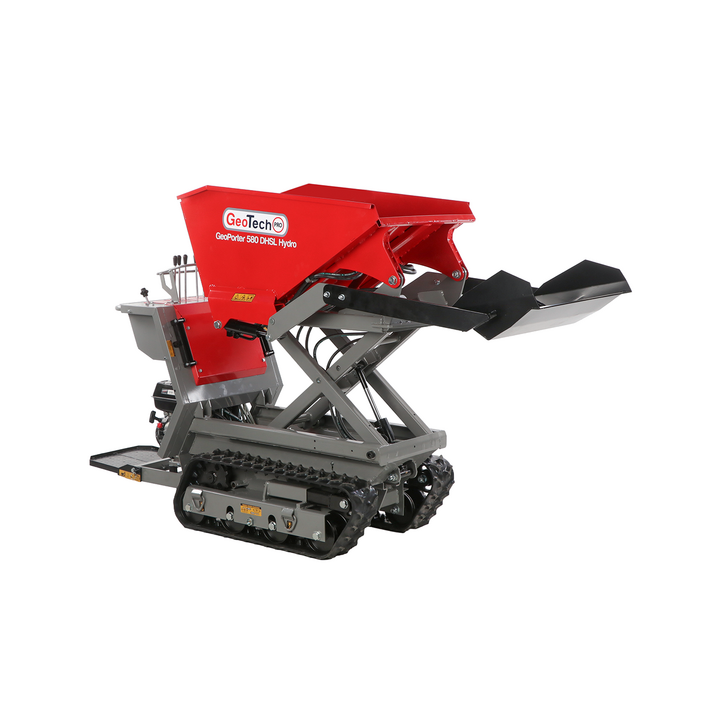 GeoPorter 580 DHSL Hydro telavetoinen moottorikärry 9 HP hydraulinen pantograf lava