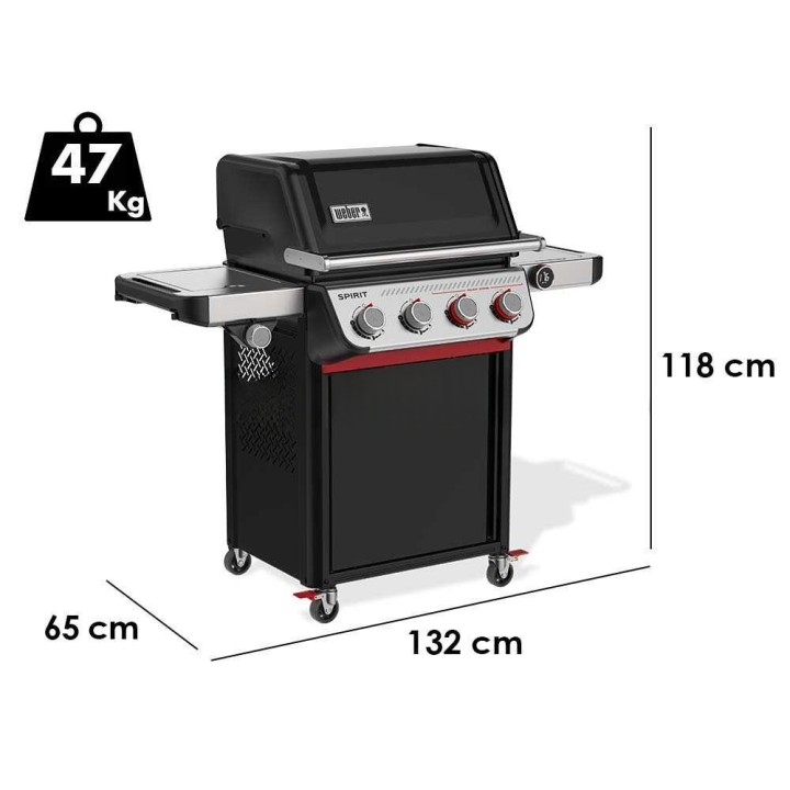 Weber Spirit EPX-435 kaasugrilli, 4 poltinta, 10,3 kW, sivukeitin