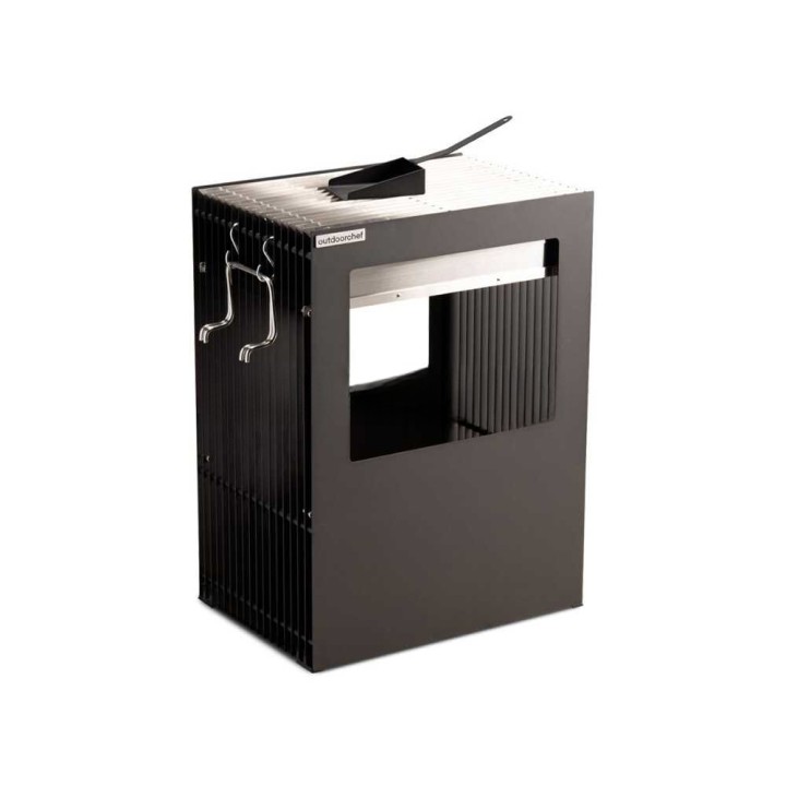 Outdoorchef Firepit puu- ja hiiligrilli sekä ulkotulisija, ruostumaton teräs, 62 × 44,5 cm