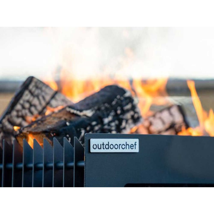 Outdoorchef Firepit puu- ja hiiligrilli sekä ulkotulisija, ruostumaton teräs, 62 × 44,5 cm