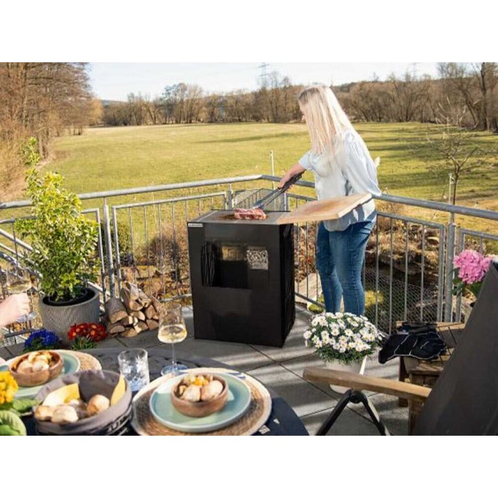 Outdoorchef Firepit puu- ja hiiligrilli sekä ulkotulisija, ruostumaton teräs, 62 × 44,5 cm
