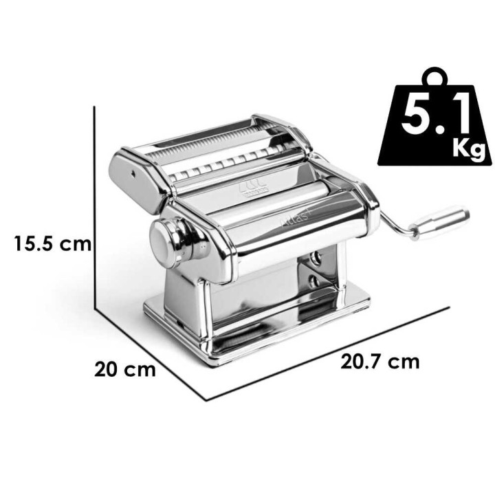 Marcato Atla+ Set Multipast käsikäyttöinen pastakone, ruostumaton teräs, 3 lisävarustetta