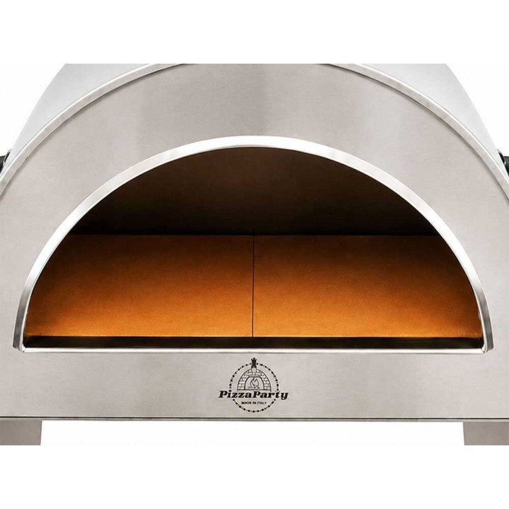 Pizza Party Ardore Silver kaasupizzauuni, 40 × 40 cm, 6 kW, 550 °C