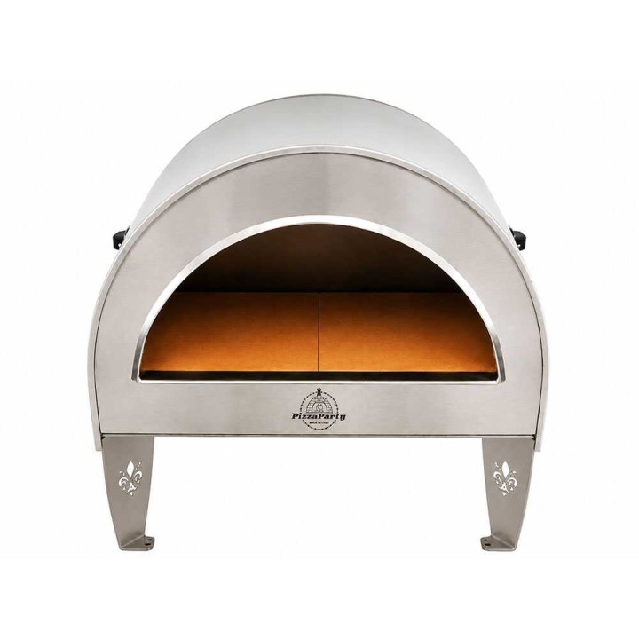 Pizza Party Ardore Silver kaasupizzauuni ulkokäyttöön, 40 × 40 cm, 6 kW, biscotto-paistotaso