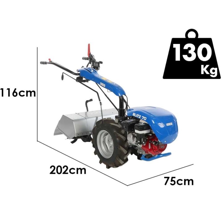 BLITZ 70 bensiinikäyttöinen kultivaattori, Honda GX200, 6,5 HP, 75 cm