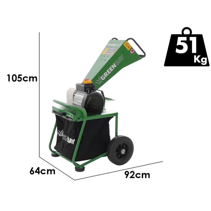 GreenBay GB-WERC 50 B sähköinen biotriturator, 2 800 W, 230 V, 50 mm