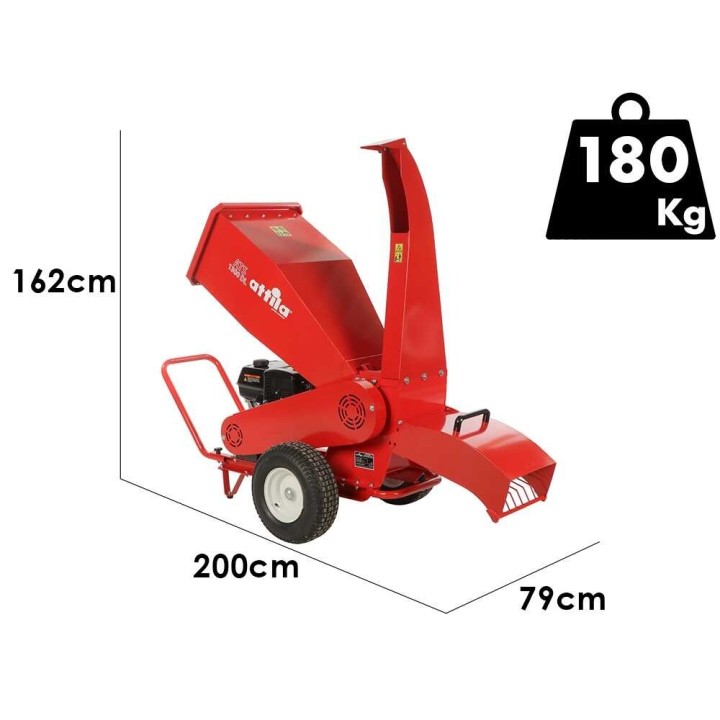 Attila ATS 1300 DL biotrituratori oksille, Loncin 420 cm³, 15 HP, 2 terää