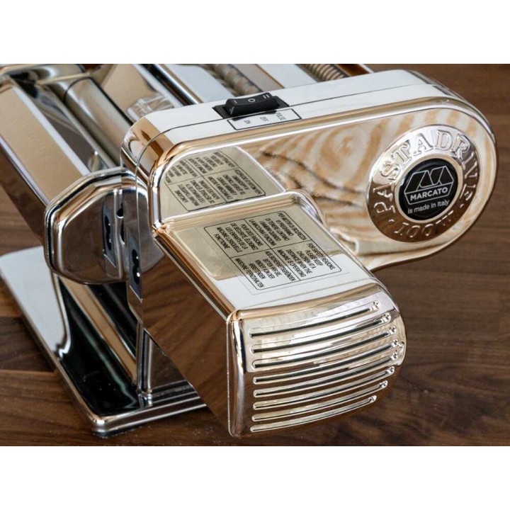 Marcato Atlasmotor+ sähköinen pastakone, 100 W, kromattu teräs