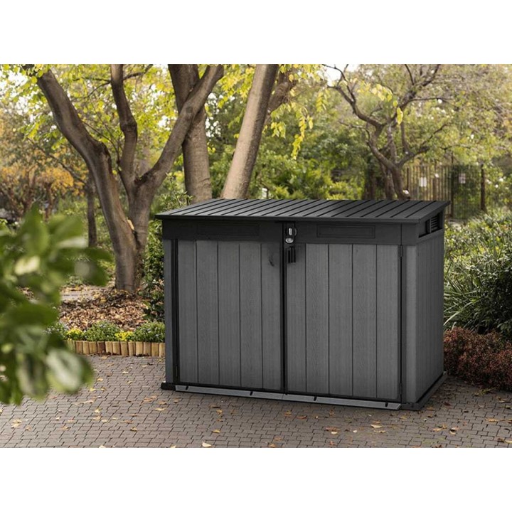 Keter Cortina Mega ulkosäilytin puutarhatyökaluille, 2 020 l, 190,5 × 109,3 × 132,5 cm