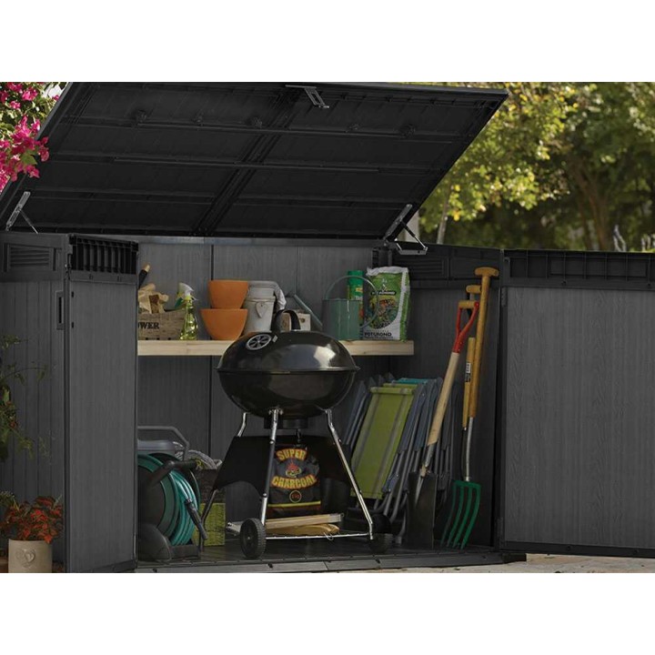 Keter Cortina Mega ulkosäilytin puutarhatyökaluille, 2 020 l, 190,5 × 109,3 × 132,5 cm