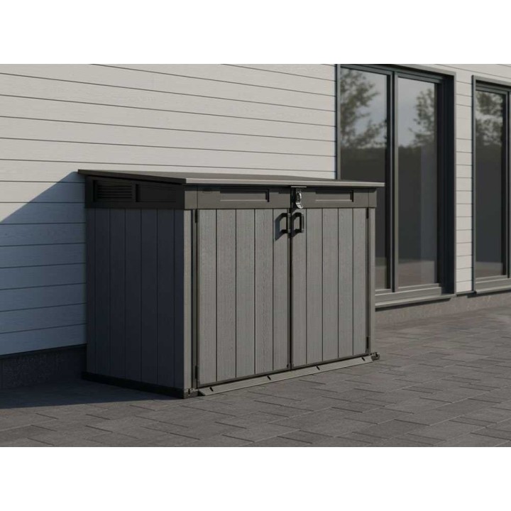 Keter Cortina Mega ulkosäilytin puutarhatyökaluille, 2 020 l, 190,5 × 109,3 × 132,5 cm