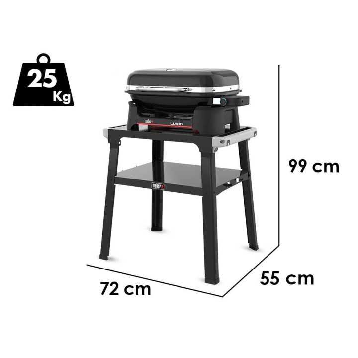 Weber Lumin Compact 1501652 sähkögrilli telineellä, 2 200 W, 230 V