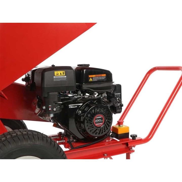 Attila ATS 1300 DLE -biotrituratori, Loncin 420 cm³, 15 HP, sähkökäynnistys