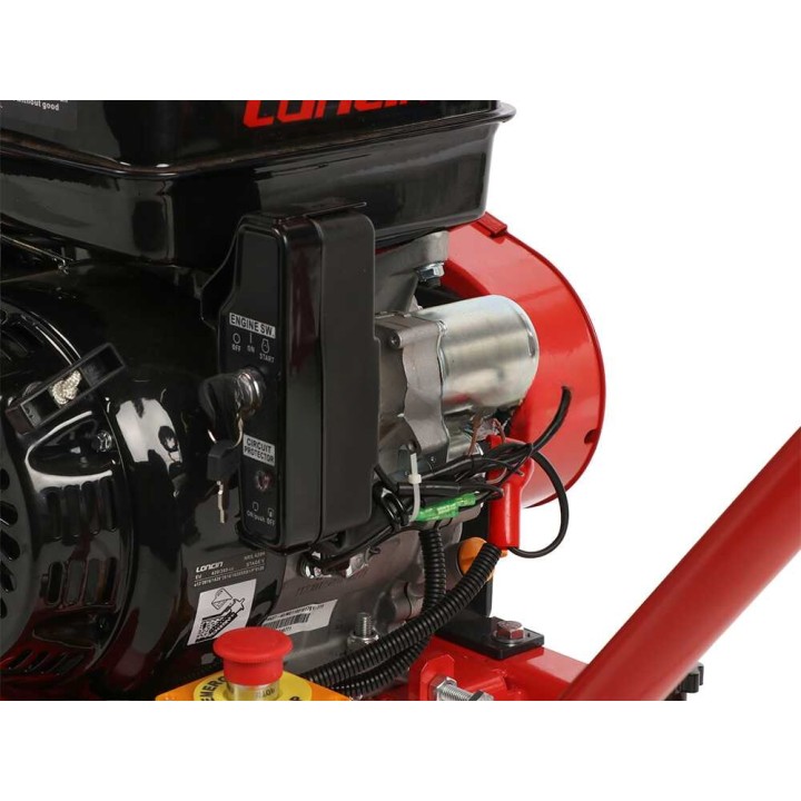 Attila ATS 1300 DLE -biotrituratori, Loncin 420 cm³, 15 HP, sähkökäynnistys