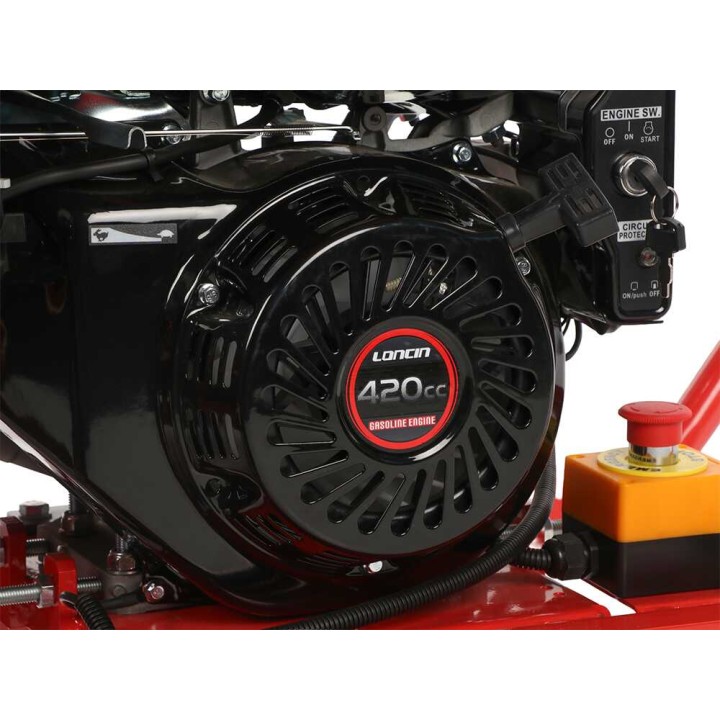Attila ATS 1300 DLE -biotrituratori, Loncin 420 cm³, 15 HP, sähkökäynnistys