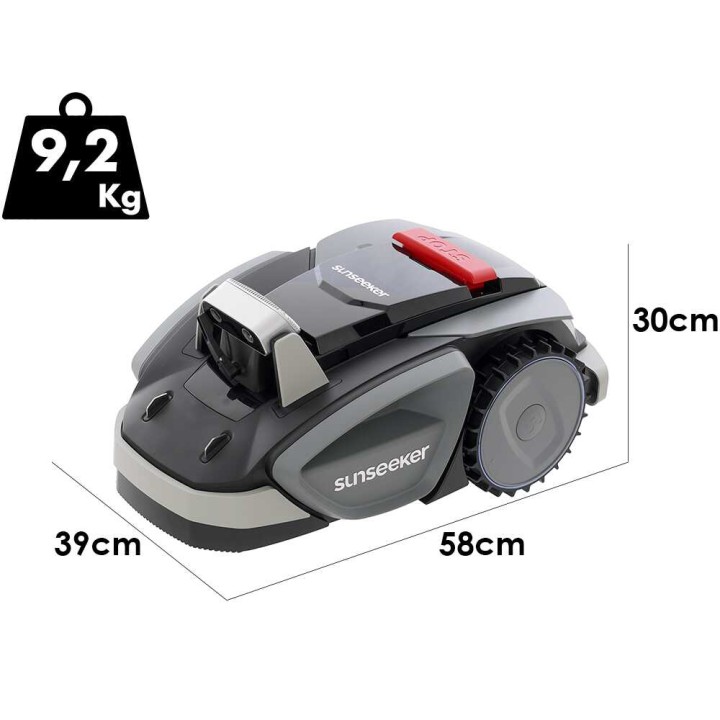 Sunseeker V3 robottiruohonleikkuri ilman rajalankaa, 600 m², 20 V