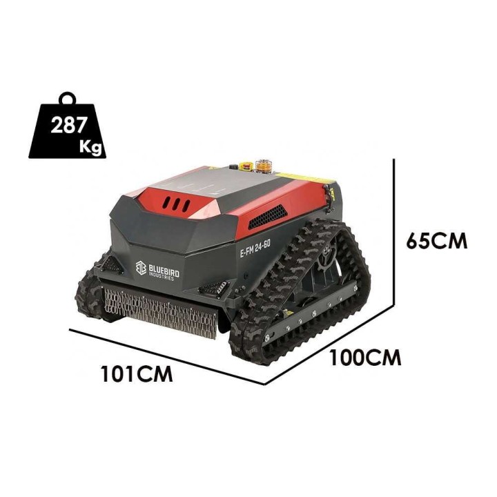 Blue Bird E-FM 24-60 telaketjumurskain, 80 V, 50 Ah, radiokauko-ohjattu