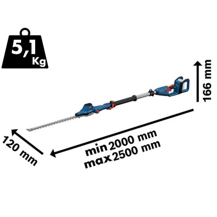 Bosch Professional GHE 18V-50T akkukäyttöinen teleskooppipensasleikkuri, 18 V, 4 Ah