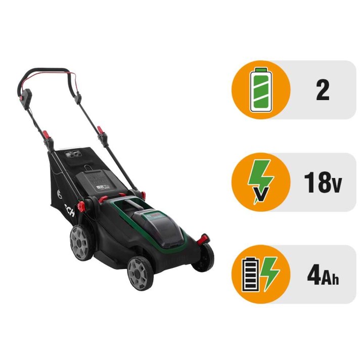 Bosch Rotak18V2-43 akkuruohonleikkuri, 43 cm, 2 × 18 V, 4 Ah