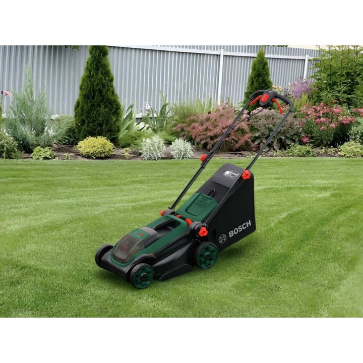 Bosch Rotak18V2-38 akkuruohonleikkuri, 38 cm, 36 V, 3 akkua, 4 Ah