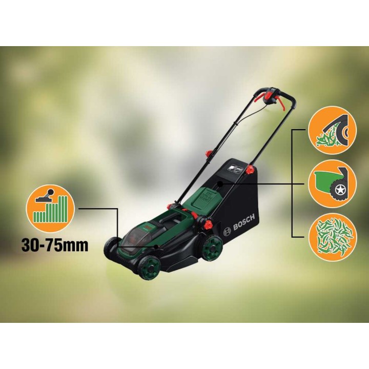 Bosch Rotak18V2-38 akkuruohonleikkuri, 38 cm, 2 × 18 V / 4 Ah