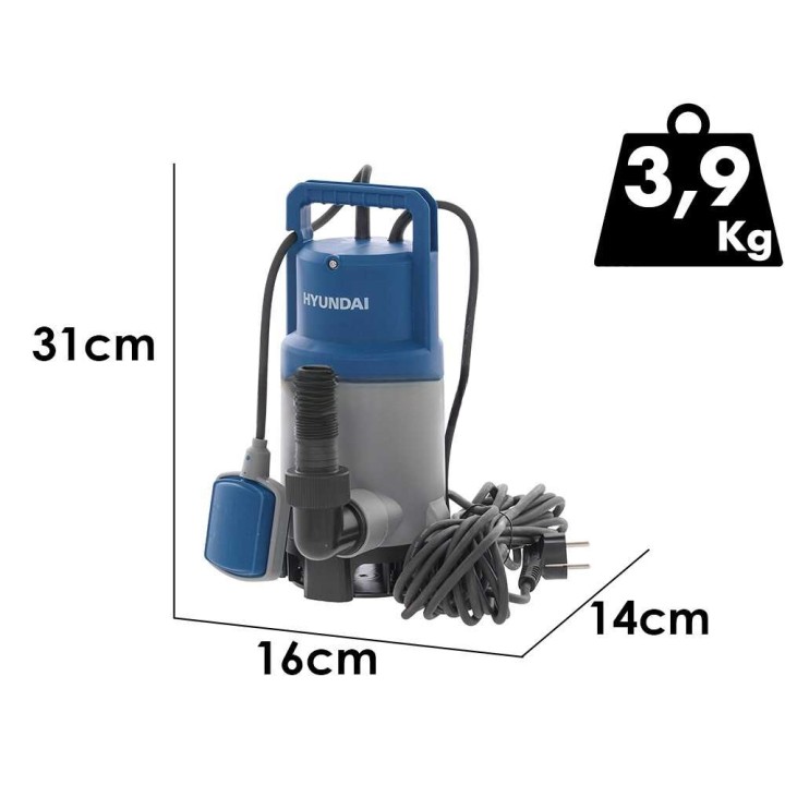 Hyundai KCD750 uppopumppu kirkkaalle ja likaiselle vedelle, 750 W, 230 V