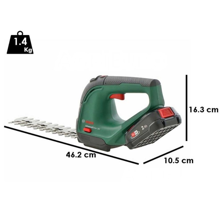 Bosch AdvancedShear18V akkusakset, 18 V, 2,5 Ah, ruohon ja pensasaidan viimeistelyyn